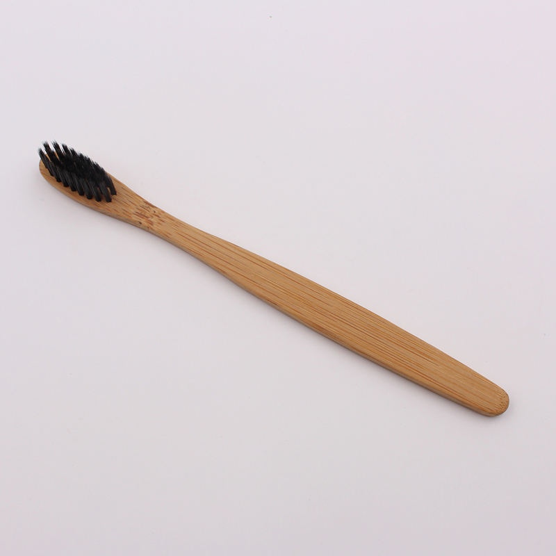 Cepillo de dientes de bambú con mango plano para niños
