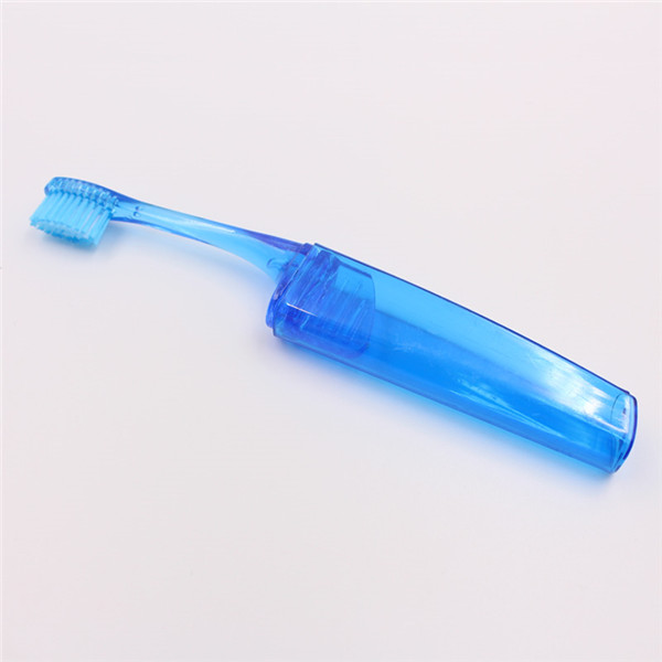 Cepillo de dientes plegable con mango PS transparente