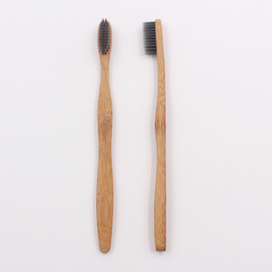 Cepillo de dientes de bambú con mango grueso y forma de onda